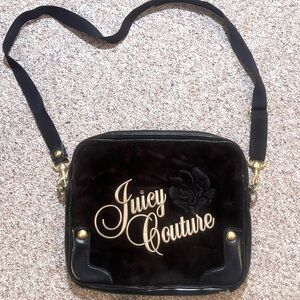 Juicy Couture Black Velvet Laptop Case with Strap